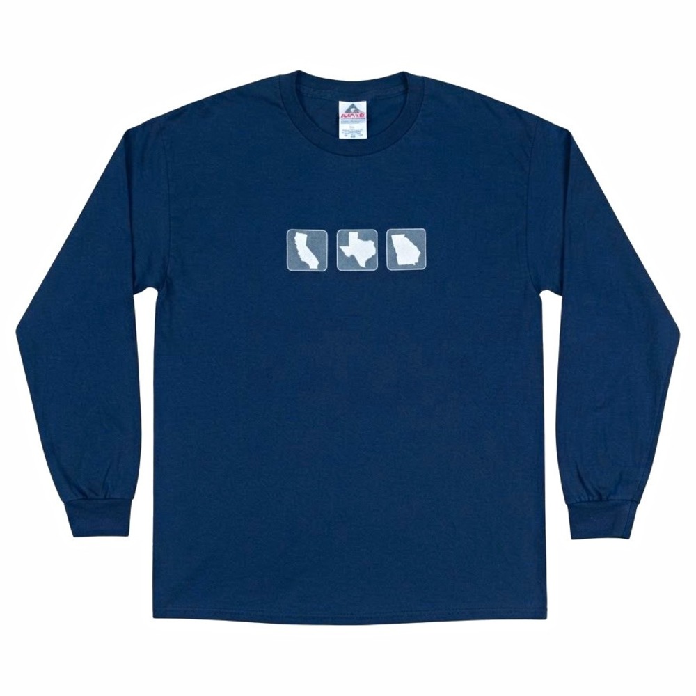 Alstyle 1301 Mens XL Navy Long Sleeve Graphic Tee Cotton Jersey Streetwear